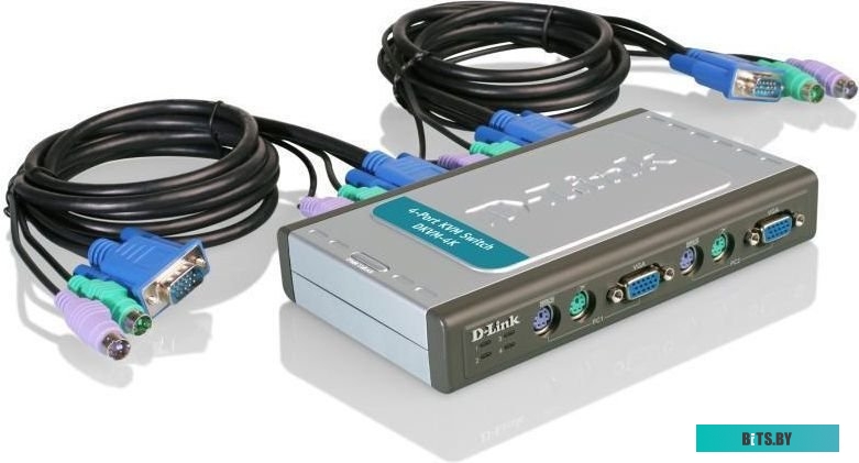 KVM переключатель D-Link 4-портовый,с портами VGA и PS/2 <DKVM-4K/B3A>