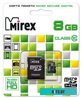 Карта памяти Mirex microSDHC (Class 10) 8GB (13613-AD10SD08)