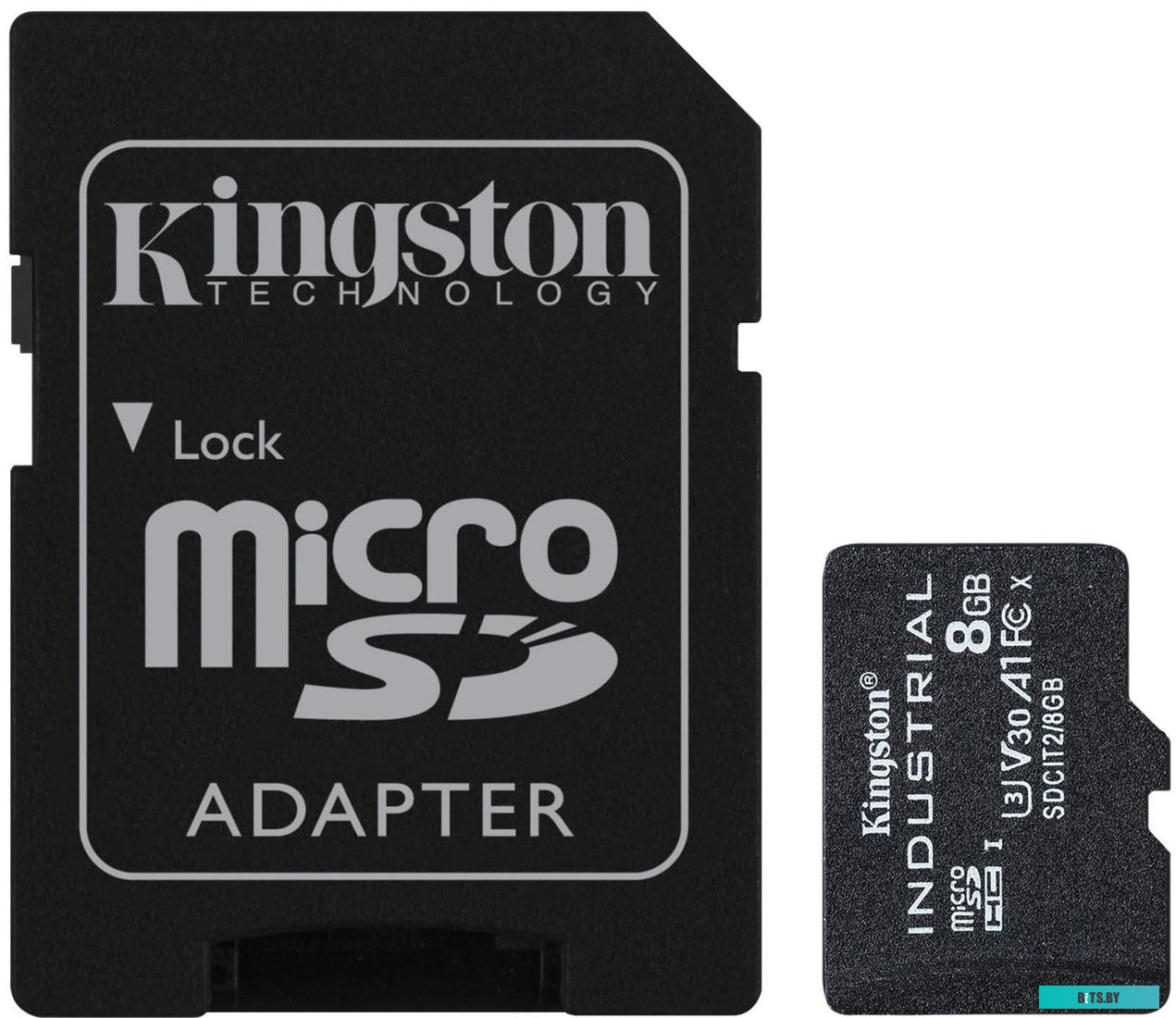 Карта памяти Kingston Industrial microSDHC SDCIT2/8GB 8GB (с адаптером)