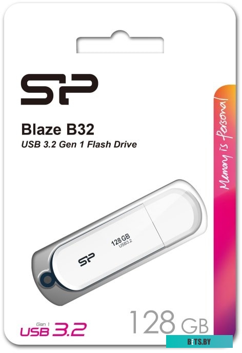USB накопитель (Флешка) Silicon Power Blaze B32 128GB (белый) <SP128GBUF3B32V1W>