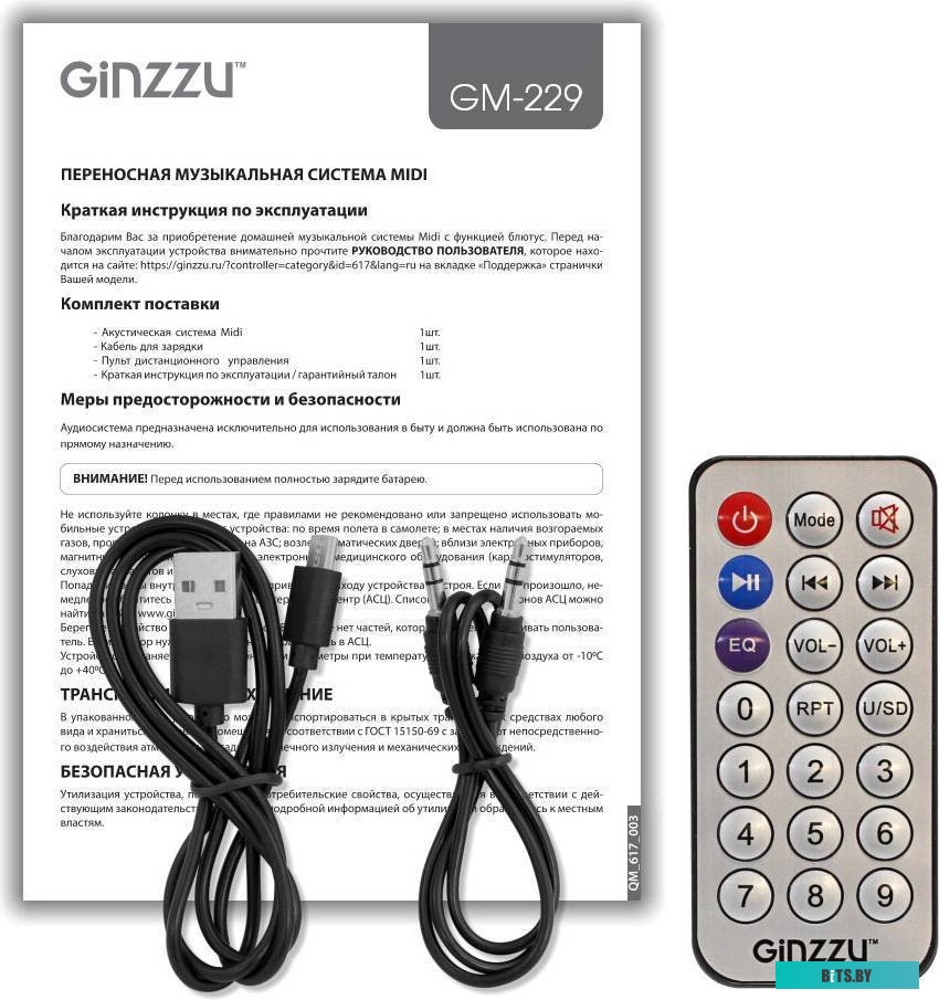 Беспроводная колонка Ginzzu GM-229