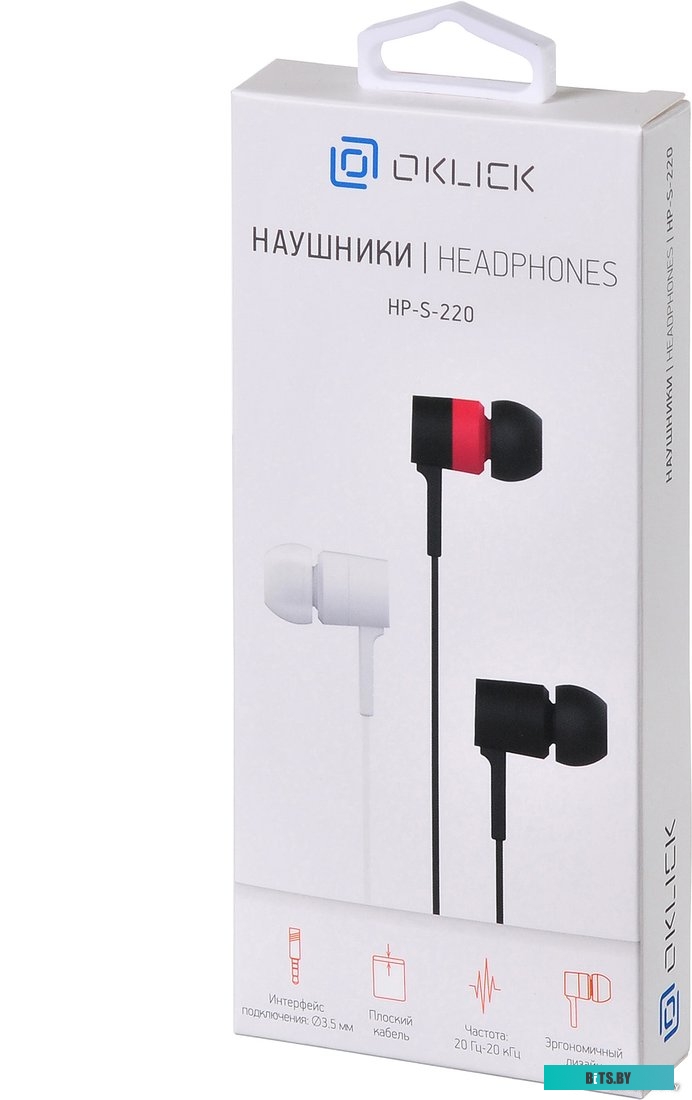 Наушники (Гарнитура) Oklick HP-S-220 (красный/черный)