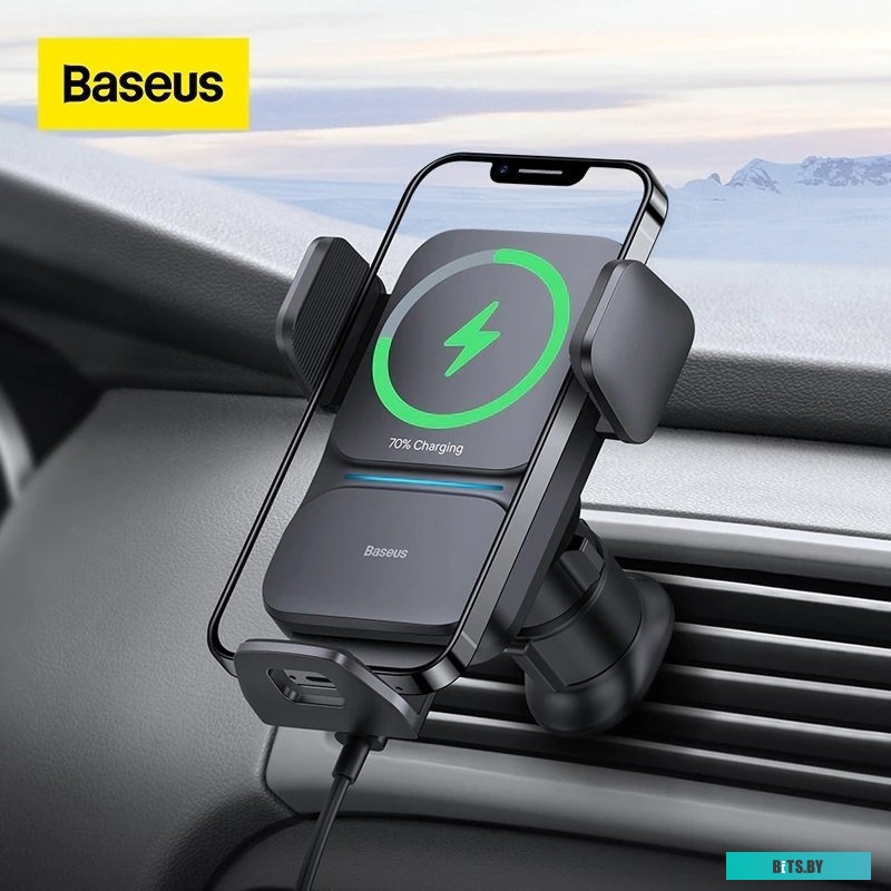 Держатель для смартфона Baseus Wisdom Auto Alignment Car Mount Wireless Charger CGZX000001