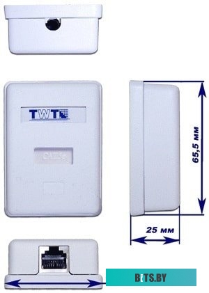 Розетка компьютерная TWT TWT-SM2-4545/S-WH