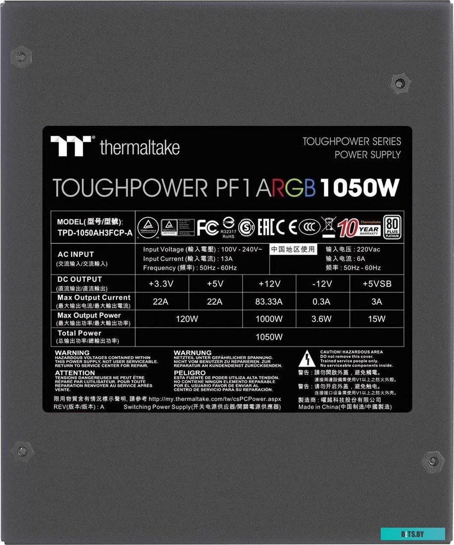 Блок питания Thermaltake Toughpower PF1 ARGB TPD-1050AH3FCP-A <PS-TPD-1050F3FAPE-1>