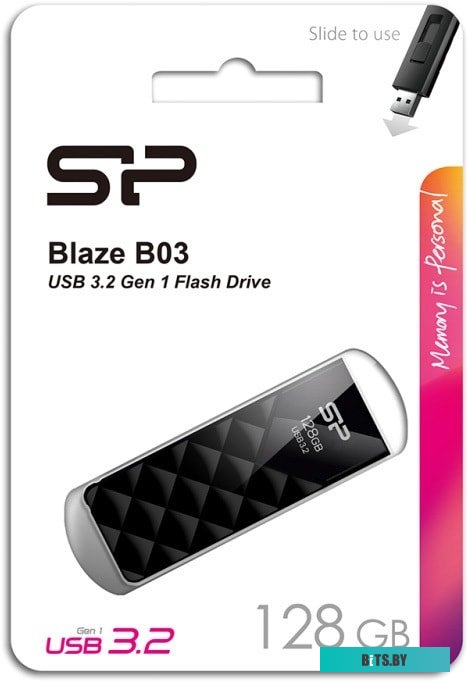 USB накопитель (Флешка) Silicon Power Blaze B03 128GB (черный) <SP128GBUF3B03V1K>