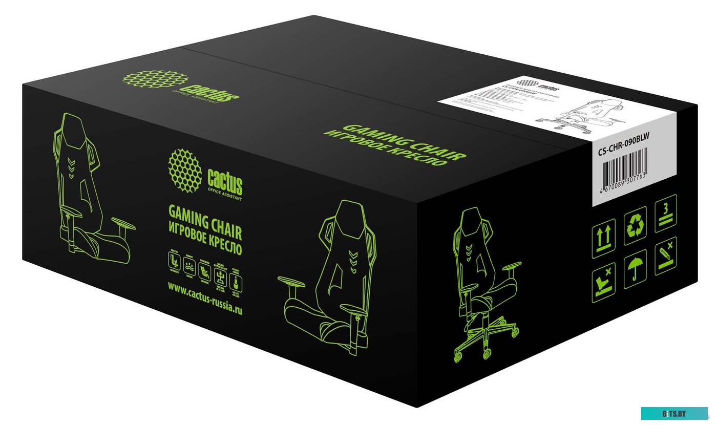 Кресло CACTUS CS-CHR-090BLW (черный/белый)