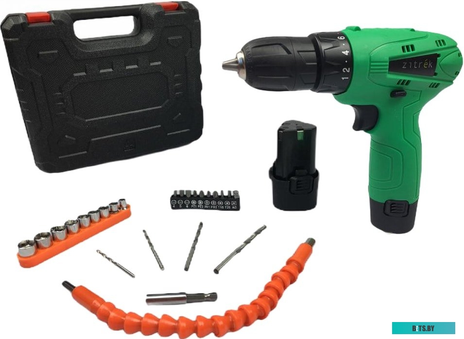 Дрель-шуруповерт Zitrek Green 12 Pro 063-4073 (с 2-мя АКБ, кейс, набор оснастки)