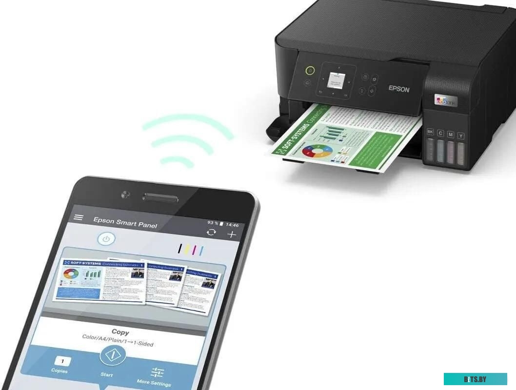 МФУ струйный Epson EcoTank L3560 (C11CK58503) A4 WiFi черный C11CK58503