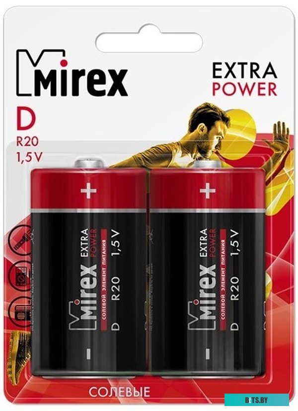 Батарейки Mirex Extra Power D 2 шт 23702-ER20-E2