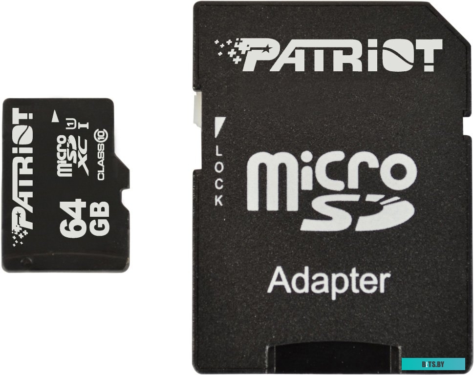 Карта памяти Patriot microSDXC LX Series (Class 10) 64GB + адаптер [PSF64GMCSDXC10]