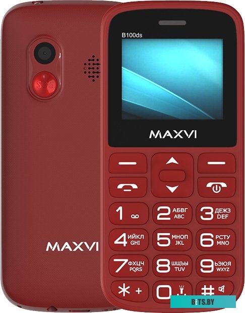 Мобильный телефон Maxvi B100ds (винный красный)