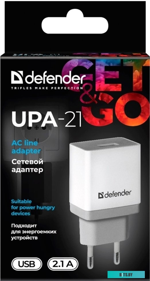 Сетевое зарядное Defender UPA-21 (белый) <83571>