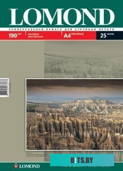 Фотобумага Lomond Матовая двухстороняя А4 190 г/кв.м. 25 листов (0102036)