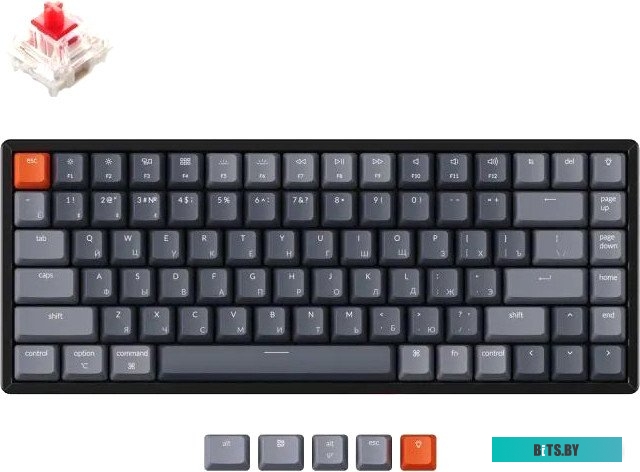 Клавиатура Keychron K2 Wireless V2 RGB K2-C1H-RU (Gateron G Pro Red)