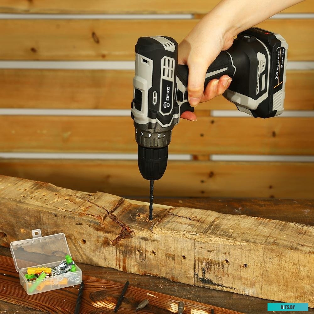 Дрель-шуруповерт Deko DKCD20 Black Edition SET 3 063-4050 (с 2-мя АКБ, кейс)