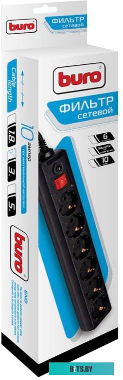 Сетевой фильтр (удлинитель) Buro 600SH-3-B