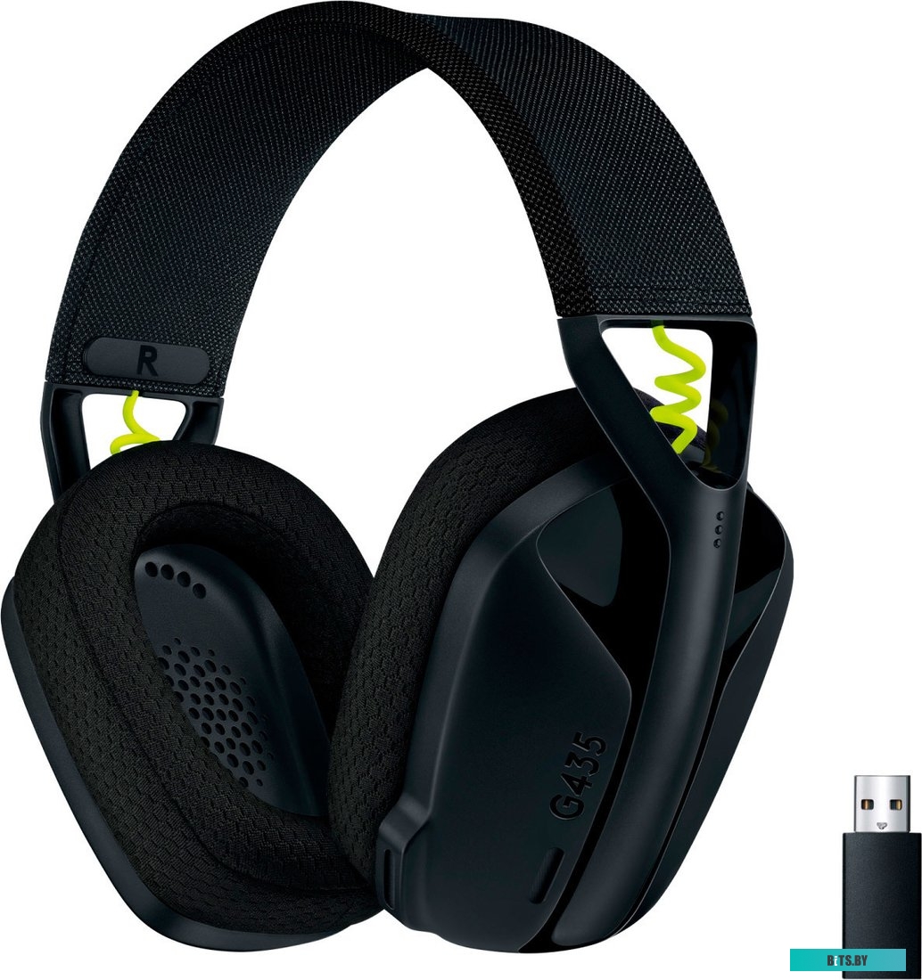 Офисная гарнитура Logitech G435 Lightspeed (черный/неоновый желтый) <981-001050>
