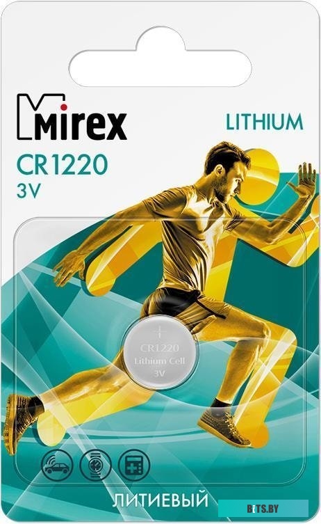 Элементы питания Mirex CR1220 Mirex литиевая блистер 1 шт. 23702-CR1220-E1