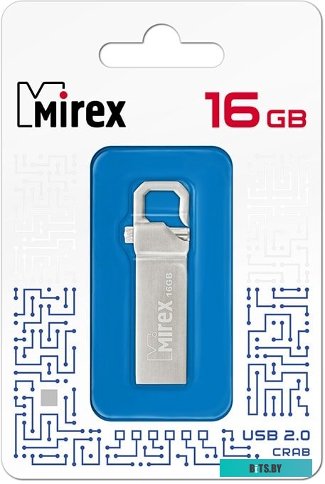 USB накопитель (Флешка) Mirex Crab 16GB (серебристый) <13600-ITRCRB16>