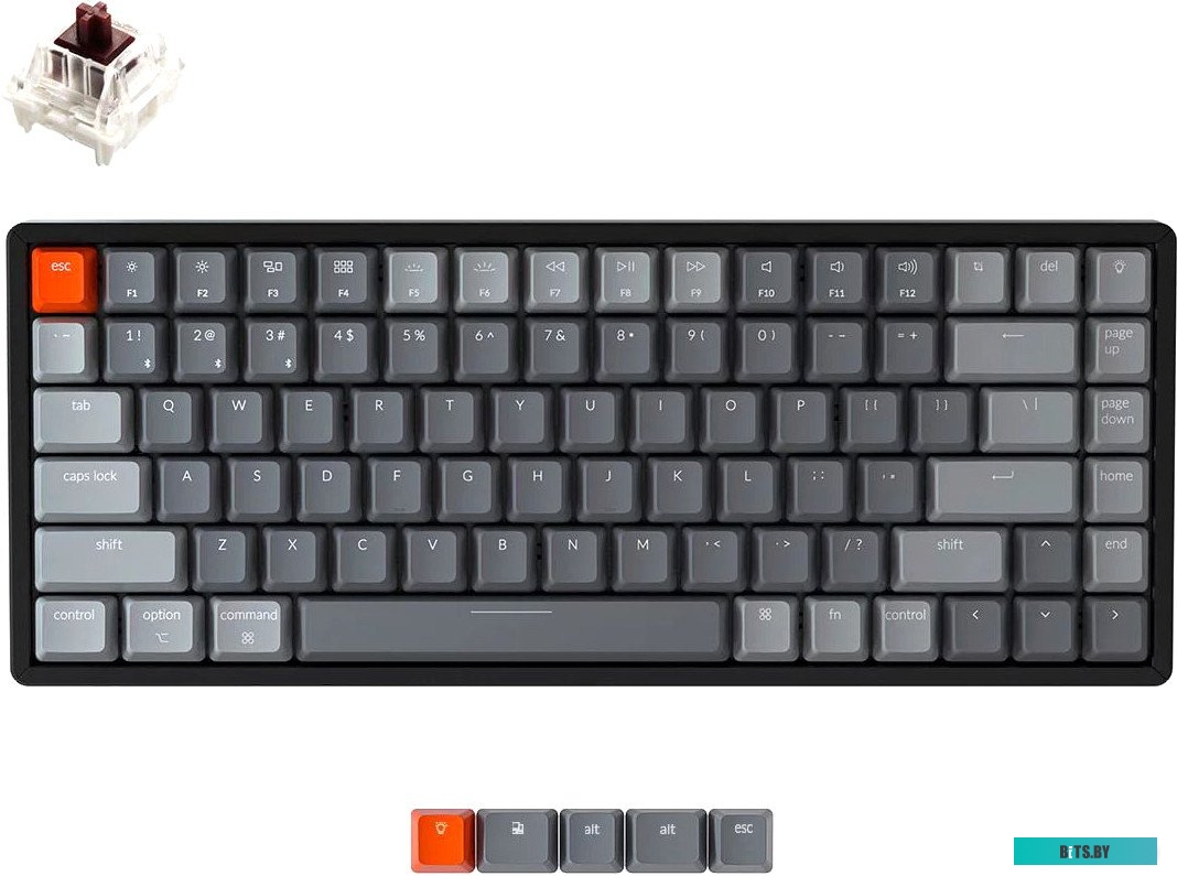 Клавиатура Keychron K2 Wireless V2 RGB K2-С3H-RU (Gateron G Pro Brown) <K2-C3H-RU>