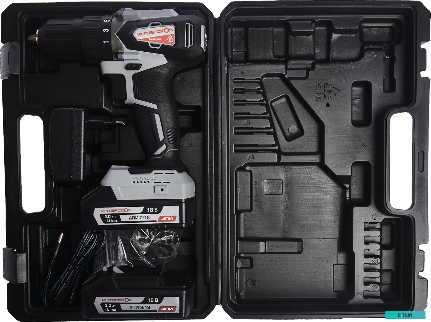 Дрель-шуруповерт Интерскол ДА-13/18ВК (с 2-мя АКБ 1.5 Ah, кейс) <575.1.2.70>