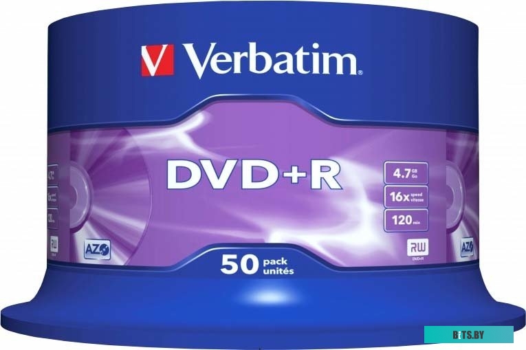 DVD+R диск Verbatim 4.7Gb 16x 43550 (50 шт.)