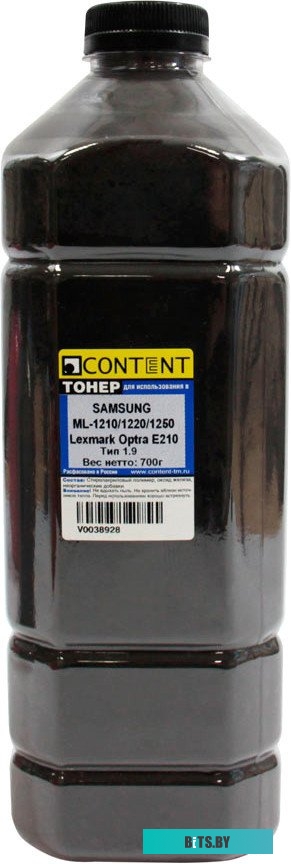 Тонер Content для Samsung ML-1210/1220/1250/Lexmark Optra E210 Тип 1.9 700 г <98036702>