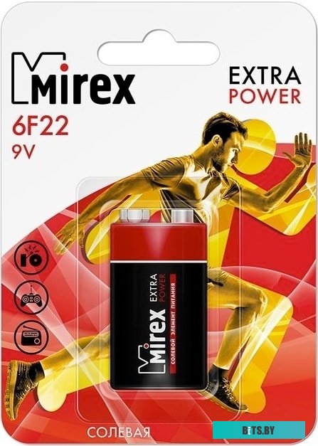 Батарейка Mirex 6F22 1 шт 23702-6F22-E1