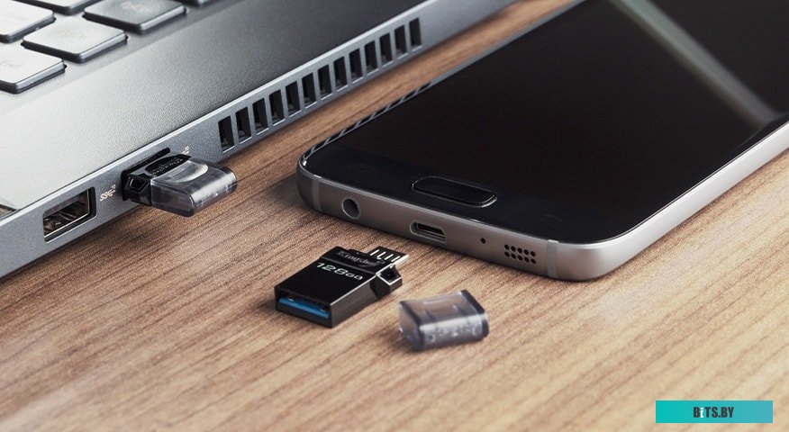 USB накопитель (Флешка) Kingston DataTraveler microDuo 3.0 G2 128GB <DTDUO3G2/128GB>