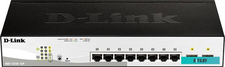 Управляемый коммутатор 2-го уровня D-Link DGS-1210-10P/FL1A