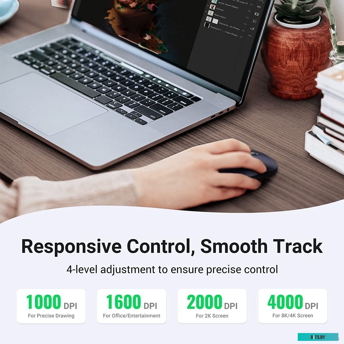 Мышь Ugreen MU001 (серый) <90373>