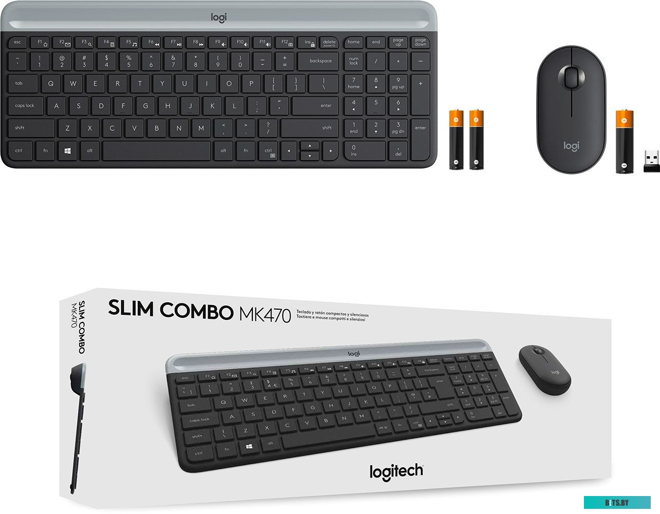 Комплект (мышь + клавиатура) Logitech MK470 Slim Wireless Combo <920-009206>