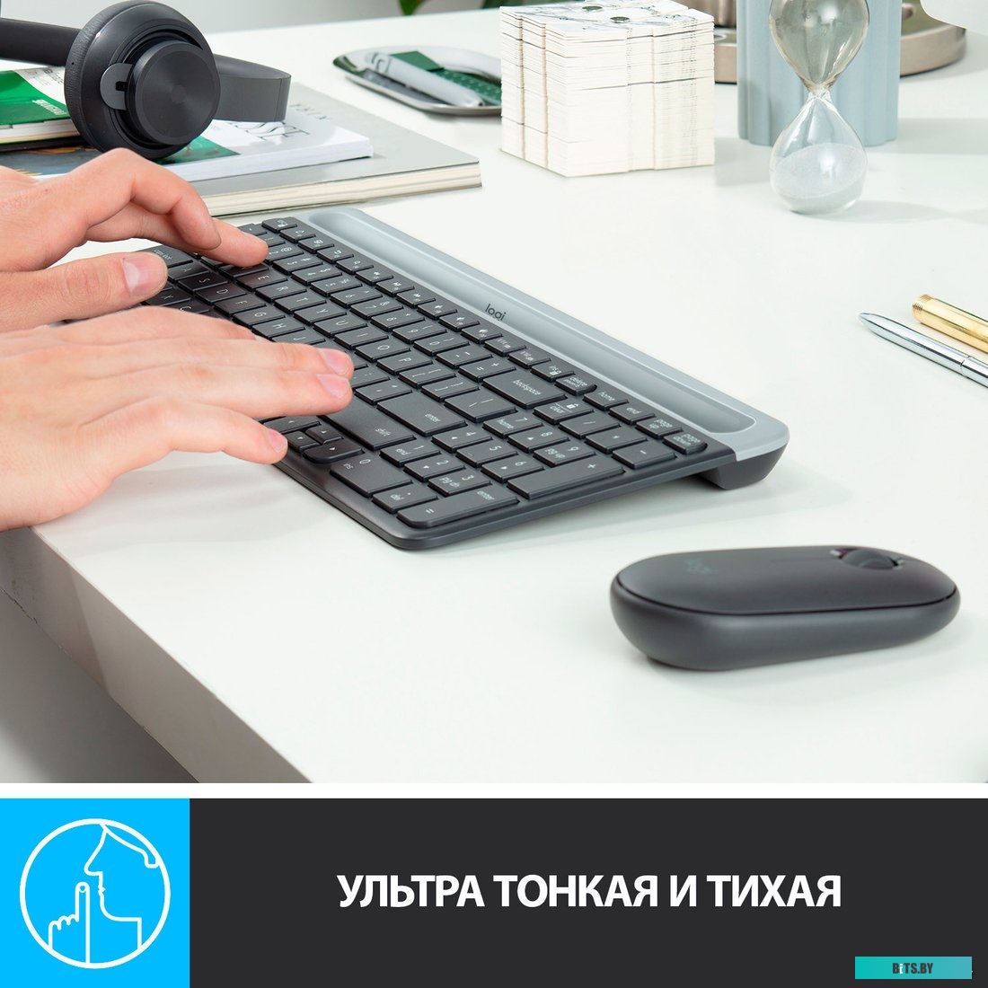 Комплект (мышь + клавиатура) Logitech MK470 Slim Wireless Combo <920-009206>