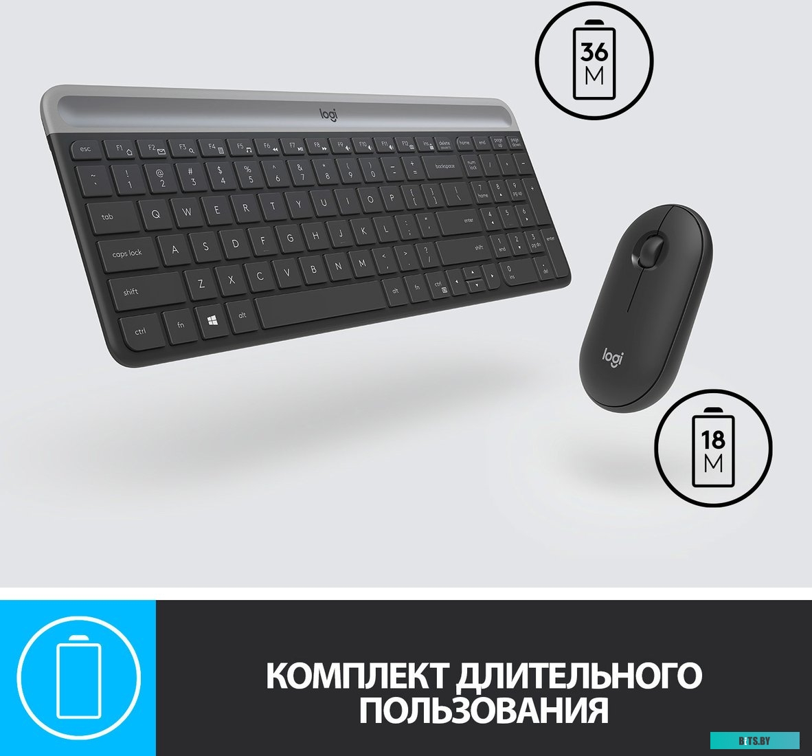 Комплект (мышь + клавиатура) Logitech MK470 Slim Wireless Combo <920-009206>