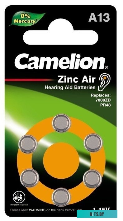 Батарейки Camelion A13 6 шт. [A13-BP6]