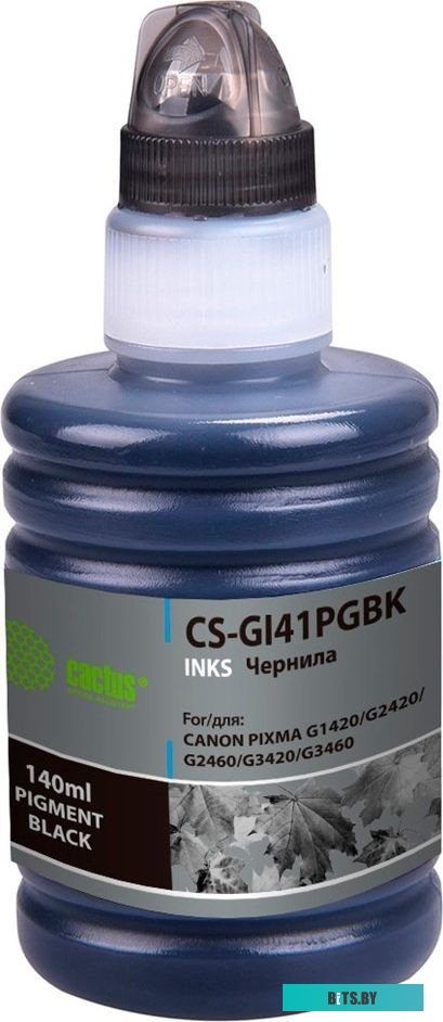 Чернила Cactus CS-GI41PGBK GI-41 PGBK черный 140мл (для Canon PIXMA G1420/G2420/G2460/G3420/G3460)