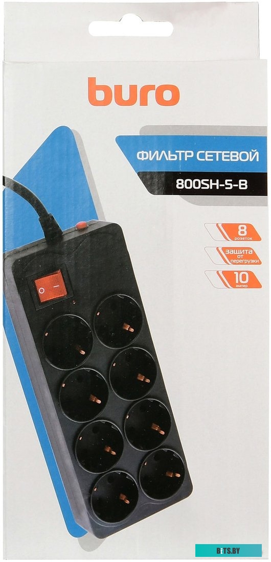 Сетевой фильтр (удлинитель) Buro 800SH-5-B
