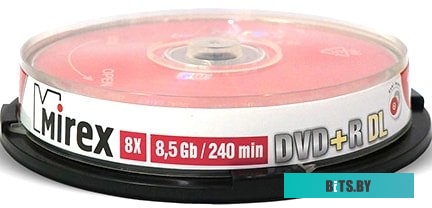 Диск DVD+R 8.5Gb Mirex 8x Dual Layer CakeBox <10шт> UL130062A8L