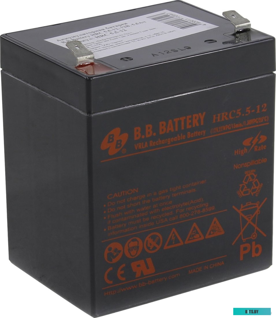 Аккумулятор для ИБП B.B. Battery HRC 5.5-12 (12V/5.5Ah)