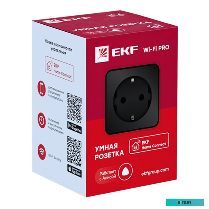 Умная розетка EKF Сonnect PRO Wi-Fi (черный) <RCS-2-WF>