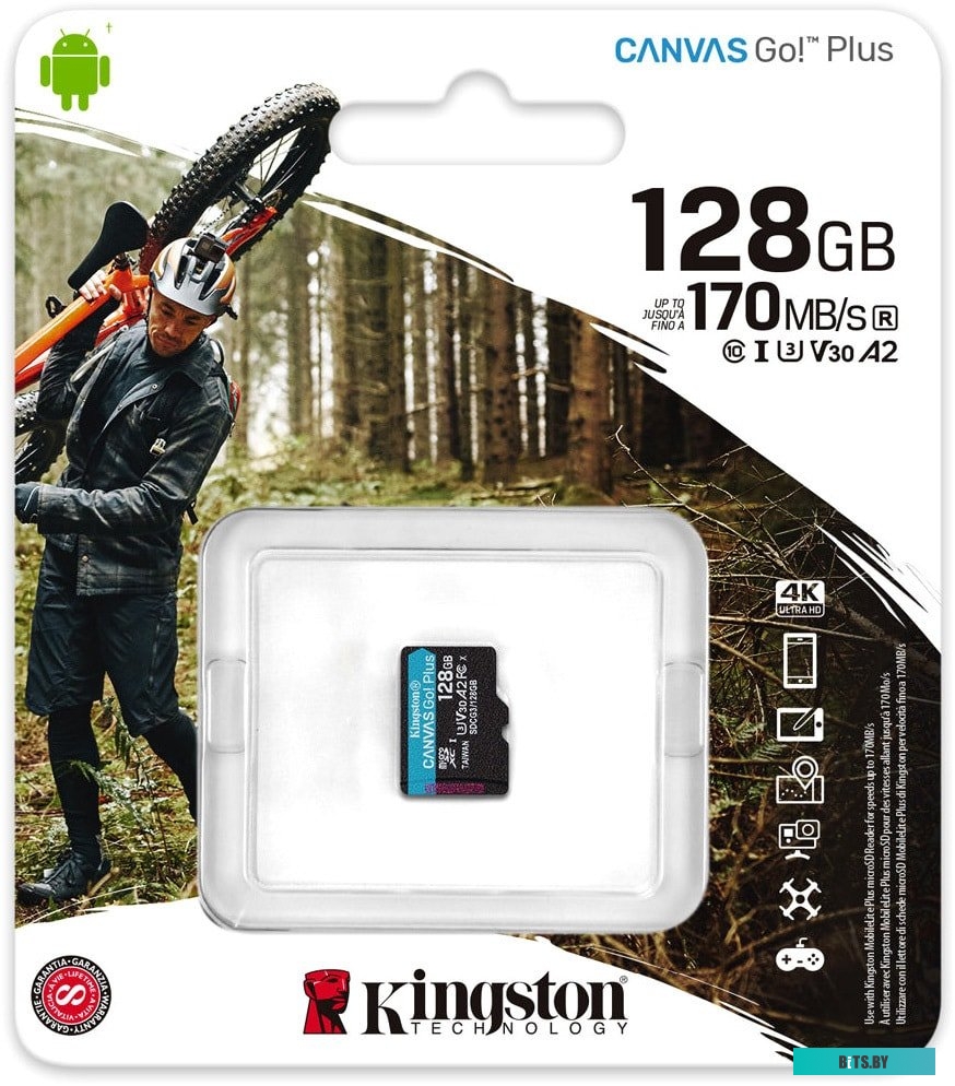 Карта памяти Kingston Canvas Go! Plus microSDXC 128GB <SDCG3/128GBSP>