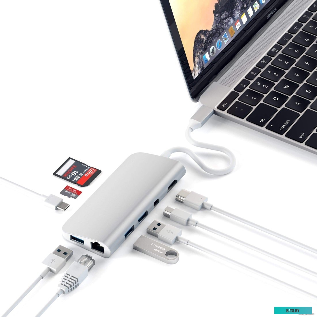 Адаптер SATECHI Aluminum Type-C Multimedia Adapter. Артикул: ST-TCMM8PAS