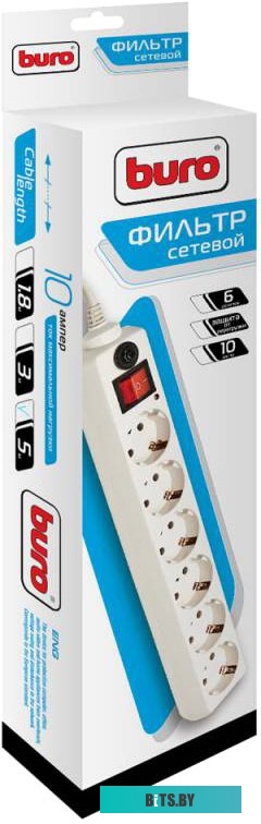 Сетевой фильтр (удлинитель) Buro 600SH-5-W