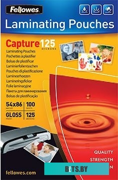 Пленка для ламинирования Fellowes Glossy Polyester Pouches 86x54 мм, 125 мкм, 100 л <FS-53063>