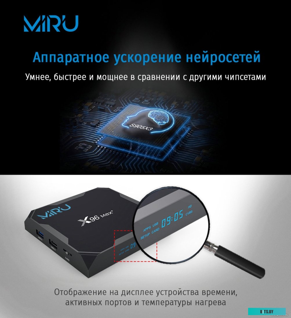 Смарт-приставка Miru X96 Max+ 4ГБ/32ГБ <X96 Max+ 4/32>