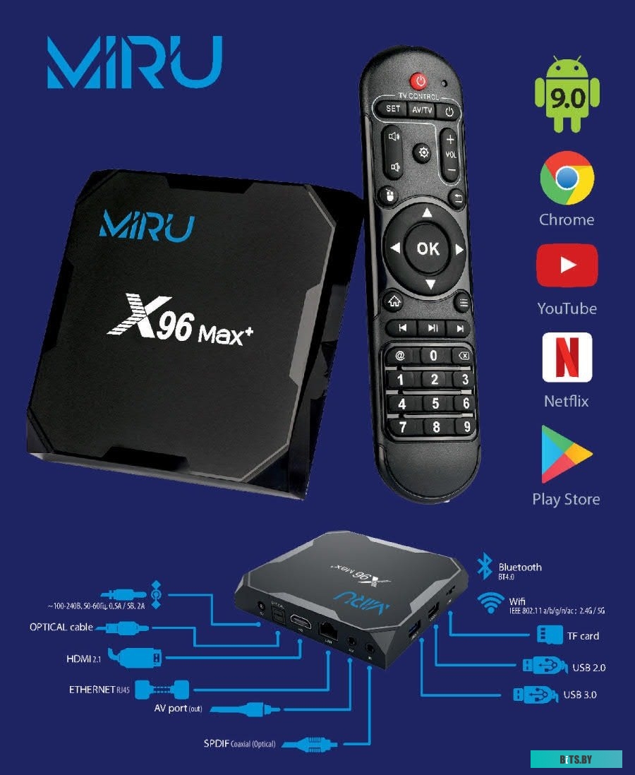 Смарт-приставка Miru X96 Max+ 4ГБ/32ГБ <X96 Max+ 4/32>