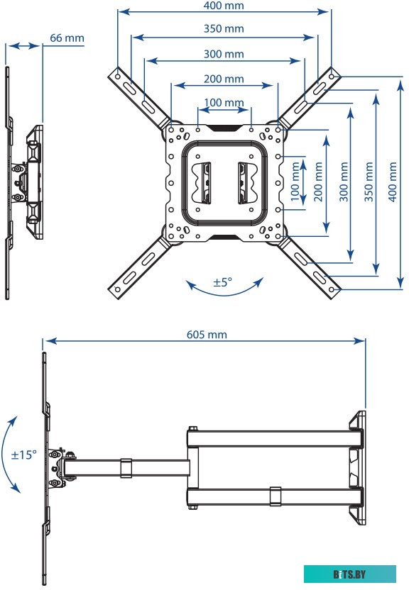 Кронштейн для телевизора Kromax DIX-18W (белый)