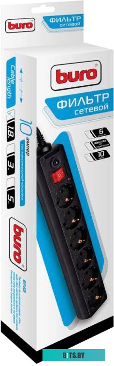 Сетевой фильтр (удлинитель) Buro 600SH-1.8-B