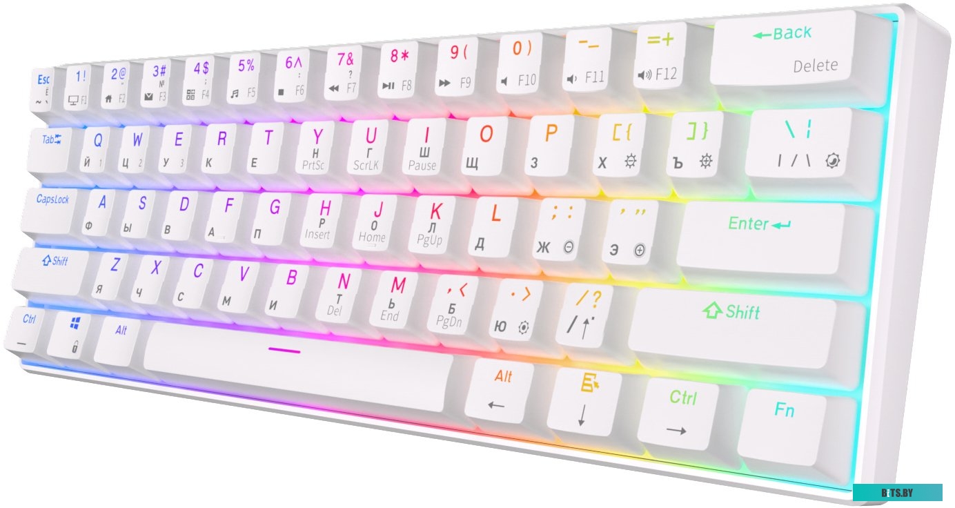 Клавиатура Royal Kludge RK61 RGB (белый, RK Red)